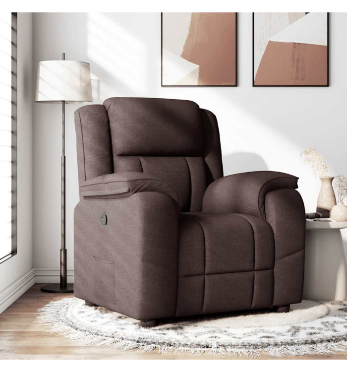 Fauteuil inclinable Marron foncé Tissu | Mobilier & Déco