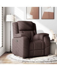 Fauteuil inclinable Marron foncé Tissu | Mobilier & Déco