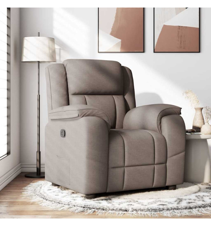 Fauteuil inclinable Taupe Tissu | Mobilier & Déco