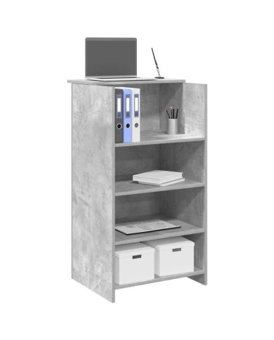 Bureau de réception gris béton 55x50x103,5 cm bois d'ingénierie | Mobilier & Déco