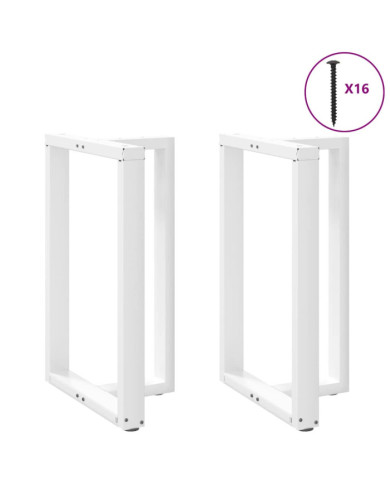 Pieds de table de bar en T, 2 pièces, blanc, 60 x 35 x (90-91) cm, acier | Mobilier & Déco
