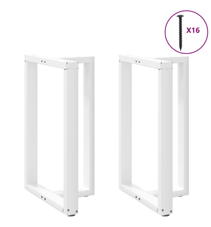 Pieds de table de bar en T, 2 pièces, blanc, 60 x 35 x (90-91) cm, acier | Mobilier & Déco