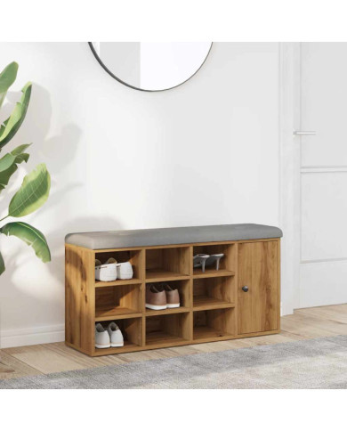Banc à chaussures chêne artisanal 102x32x50cm bois d'ingénierie | Mobilier & Déco