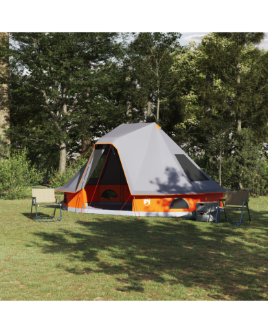 Tente Familiale Tipi Grise et Orange pour 6 Personnes Étanche | Mobilier & Déco