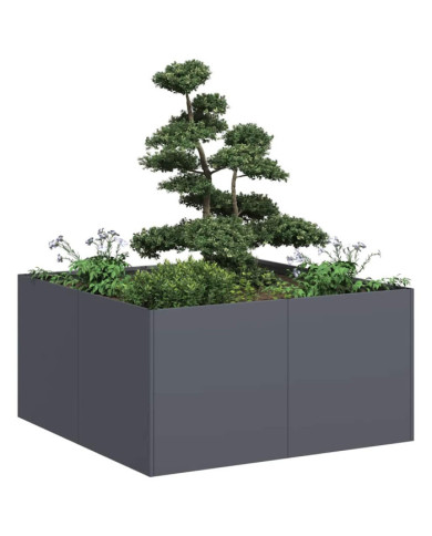 Jardinière anthracite 80x80x40 cm acier laminé à froid | Mobilier & Déco