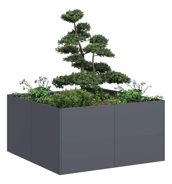Jardinière anthracite 80x80x40 cm acier laminé à froid | Mobilier & Déco