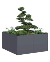 Jardinière anthracite 80x80x40 cm acier laminé à froid | Mobilier & Déco