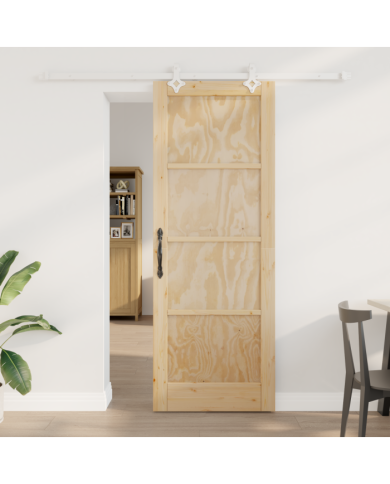 Porte coulissante avec matériel inclus 78x211 cm Bois massif de pin | Mobilier & Déco