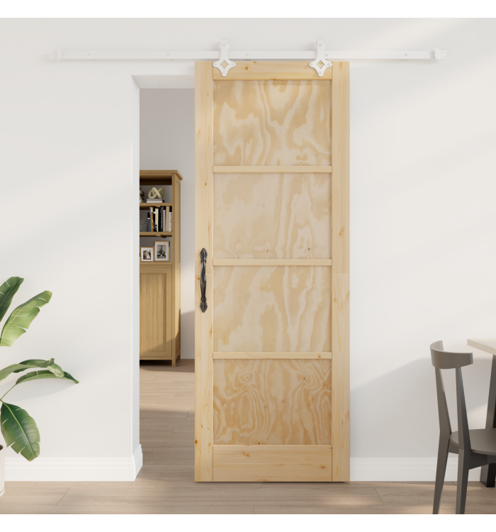 Porte coulissante avec matériel inclus 78x211 cm Bois massif de pin | Mobilier & Déco
