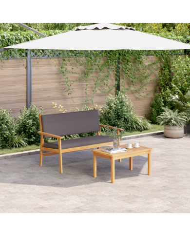 Ensemble de canapé de jardin 4 pièces avec coussins en bois d'acacia | Mobilier & Déco