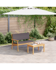 Ensemble de canapé de jardin 4 pièces avec coussins en bois d'acacia | Mobilier & Déco