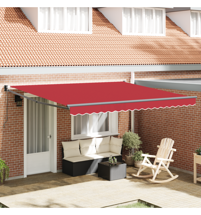 Store rétractable manuel Rouge 400x300 cm | Mobilier & Déco