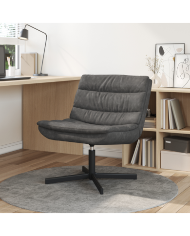 Chaise pivotante Noir profond Polyester, Métal Standard Pivotant | Mobilier & Déco