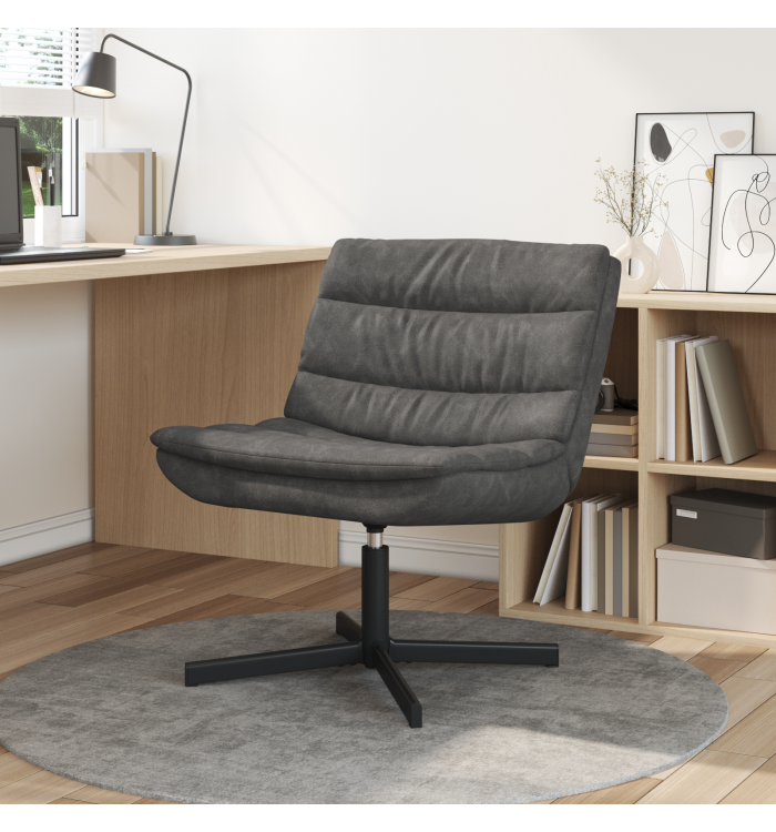 Chaise pivotante Noir profond Polyester, Métal Standard Pivotant | Mobilier & Déco