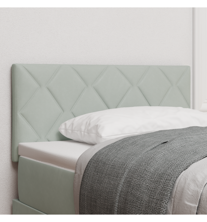 Tête de lit LED gris clair Ensemble de 2 Gris clair Tissu et bois | Mobilier & Déco