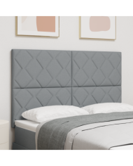 Tête de lit LED Design à Blocs en Diamant Gris Clair 144 cm Tissu | Mobilier & Déco