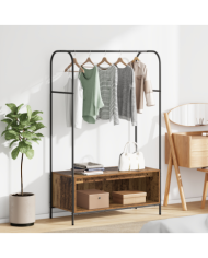 Porte-vêtements avec étagères Bois ancien 100x44x160 cm | Mobilier & Déco