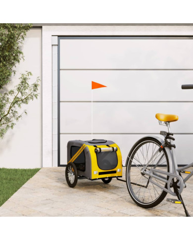 Remorque de vélo pour animaux de compagnie jaune et gris | Mobilier & Déco