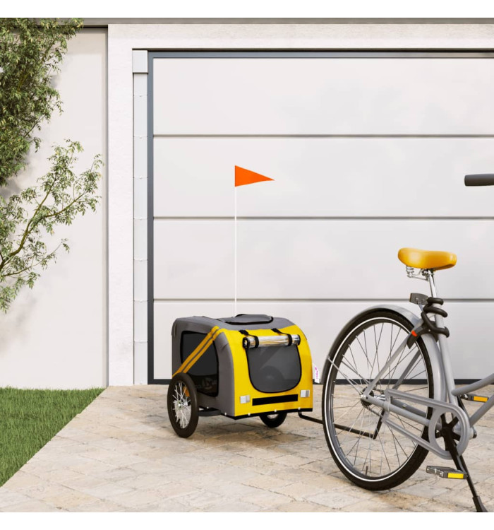Remorque de vélo pour animaux de compagnie jaune et gris | Mobilier & Déco