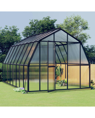 Serre avec cadre de base anthracite 12,63 m² Aluminium | Mobilier & Déco