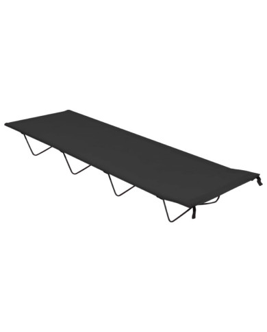 Lit de camping 180x60x19 cm Tissu Oxford et acier Noir | Mobilier & Déco