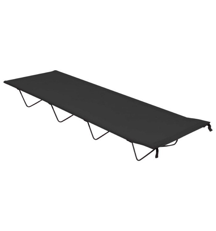Lit de camping 180x60x19 cm Tissu Oxford et acier Noir | Mobilier & Déco