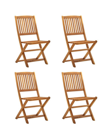 Chaises pliables d'extérieur lot de 4 Bois d'acacia solide | Mobilier & Déco