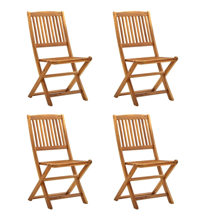 Chaises pliables d'extérieur lot de 4 Bois d'acacia solide | Mobilier & Déco