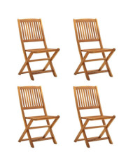 Chaises pliables d'extérieur lot de 4 Bois d'acacia solide | Mobilier & Déco
