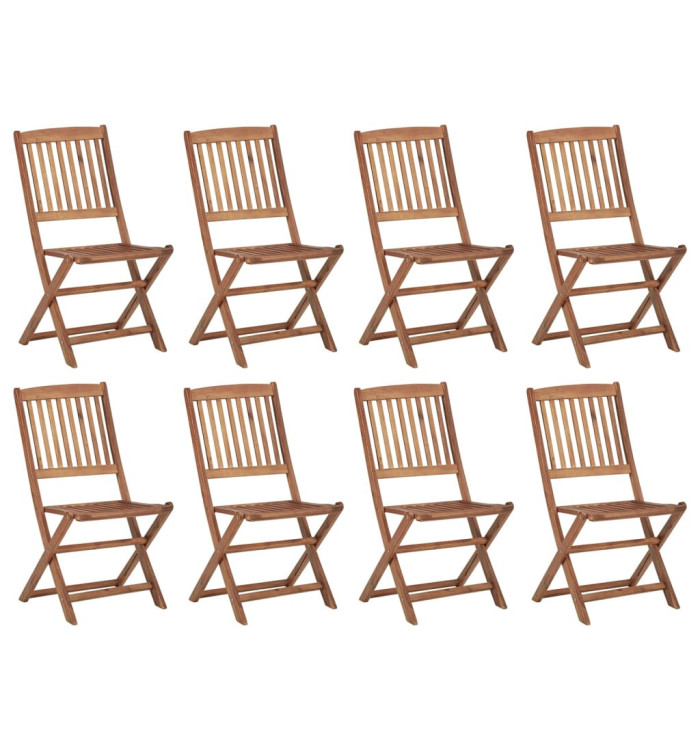 Chaises pliables d'extérieur 8 pcs Bois d'acacia solide | Mobilier & Déco