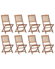 Chaises pliables d'extérieur 8 pcs Bois d'acacia solide | Mobilier & Déco