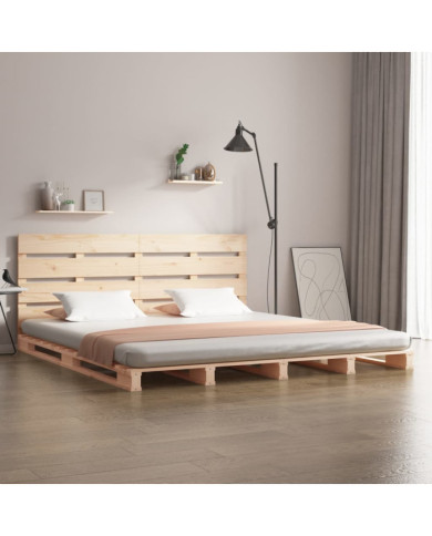 Cadre de lit sans matelas 135x190 cm bois de pin massif | Mobilier & Déco
