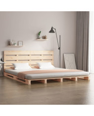 Cadre de lit sans matelas 135x190 cm bois de pin massif | Mobilier & Déco