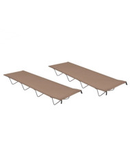 Lits de camping 2 pcs 180x60x19 cm Tissu Oxford et acier Taupe | Mobilier & Déco