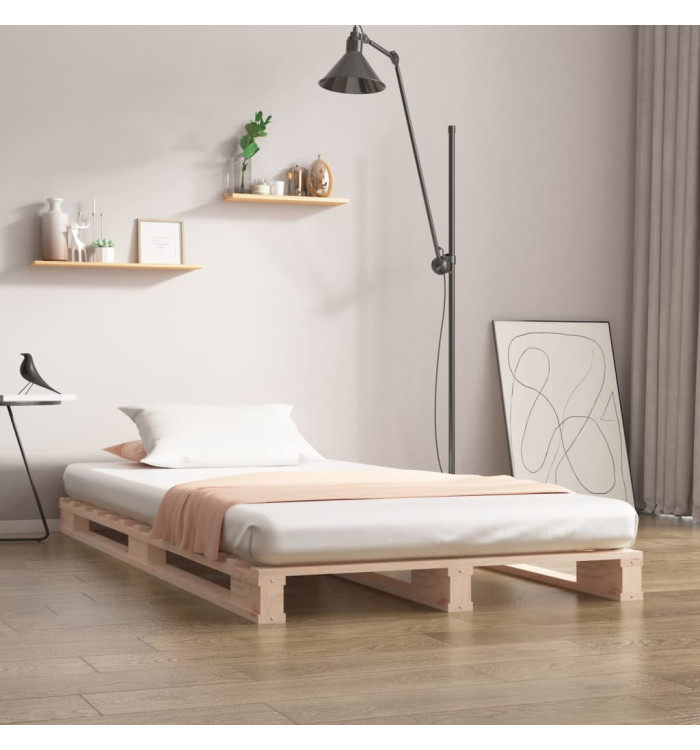 Lit de palette 75x190 cm bois pin massif petit simple | Mobilier & Déco