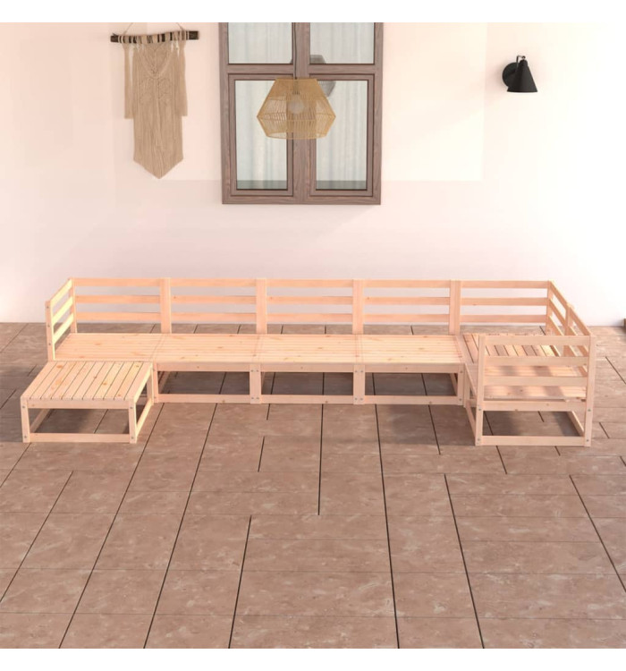 Salon de jardin 7 pcs bois de pin massif | Mobilier & Déco