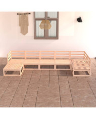 Salon de jardin 7 pcs bois de pin massif | Mobilier & Déco