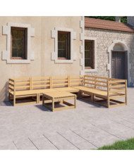 Salon de jardin 7 pcs bois de pin massif | Mobilier & Déco