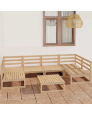 Salon de jardin 7 pcs Bois de pin massif | Mobilier & Déco