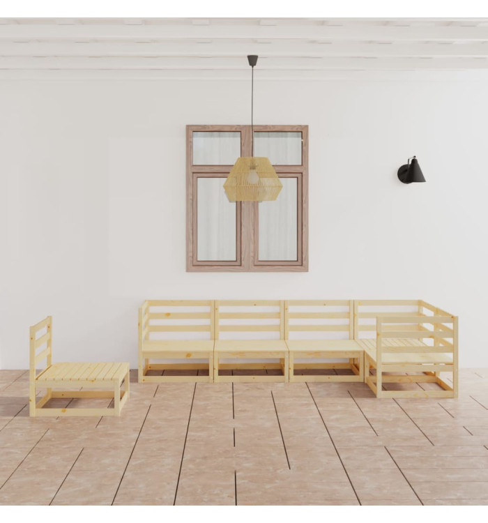 Salon de jardin 6 pcs Bois de pin massif | Mobilier & Déco
