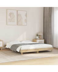 Cadre de lit sans matelas chêne sonoma 135x190 cm | Mobilier & Déco