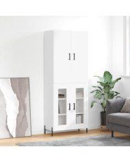 Buffet haut Blanc 69,5x34x180 cm Bois d'ingénierie | Mobilier & Déco