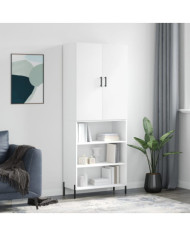 Buffet haut Blanc 69,5x34x180 cm Bois d'ingénierie | Mobilier & Déco