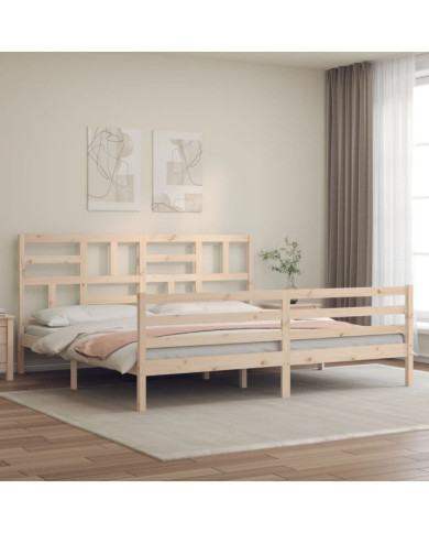 Cadre de lit sans matelas 200x200 cm bois massif | Mobilier & Déco