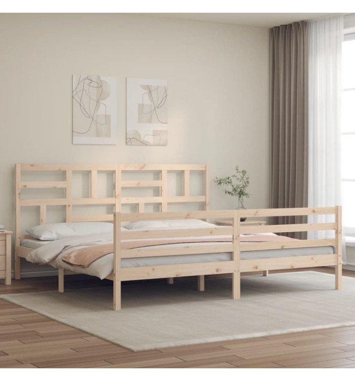Cadre de lit sans matelas 200x200 cm bois massif | Mobilier & Déco