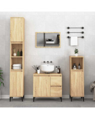 Armoire salle de bain chêne sonoma 65x33x60 cm | Mobilier & Déco