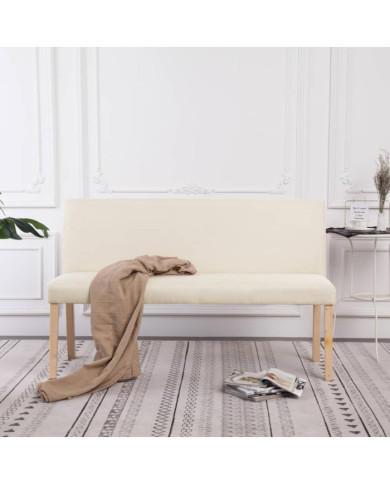 Banc 139,5 cm Crème Polyester | Mobilier & Déco