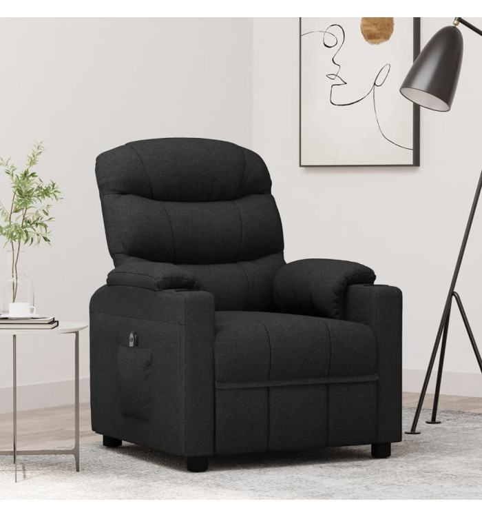 Fauteuil inclinable électrique Noir Tissu | Mobilier & Déco