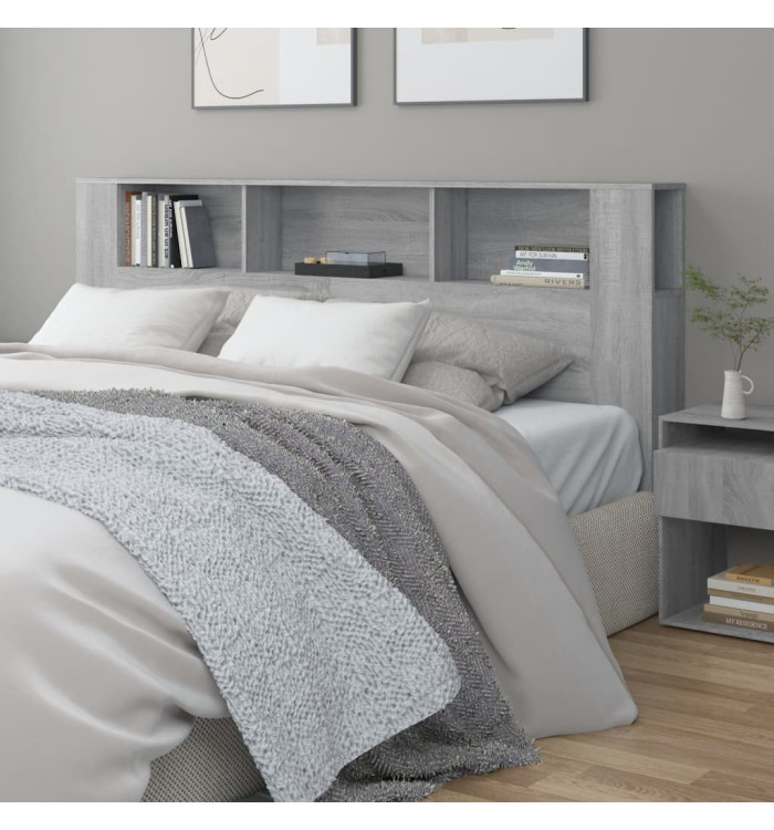Armoire de tête de lit Sonoma gris 200x18,5x104,5 cm | Mobilier & Déco