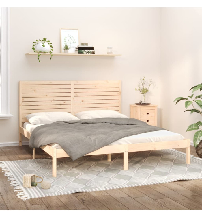Cadre de lit sans matelas 200x200 cm bois massif | Mobilier & Déco